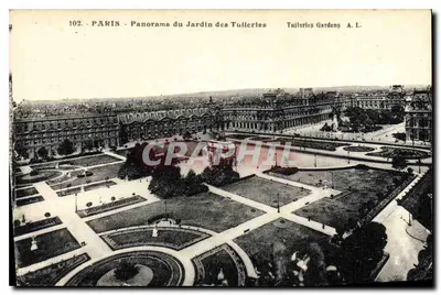 Paryż - Panorama Ogrodu Tuileries - Ogrody Tuileries A.L.
