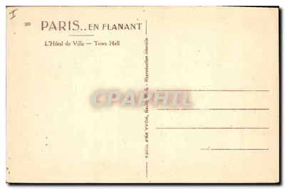 París — El Ayuntamiento — Edición de Arte YVON — Reverso