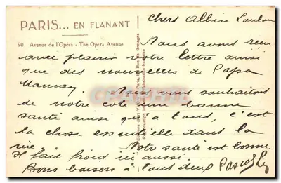 Paryż — Avenue de l'Opéra — Wyd. Yvon, n° 90 — Rewers