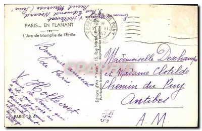 Arc de Triomphe — Paryż — Wydawnictwo Sztuki 'Yvon' — Rewers