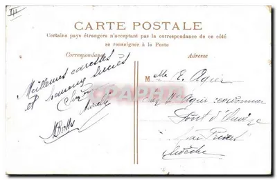 Paris. A Igreja de São Agostinho — vista da fachada com roseira e bondes — editor não visível — Verso