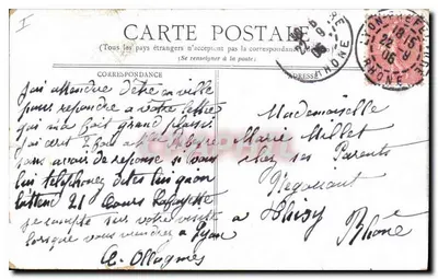 Cartolina d'epoca Lione Chiesa di San Pothin — Verso