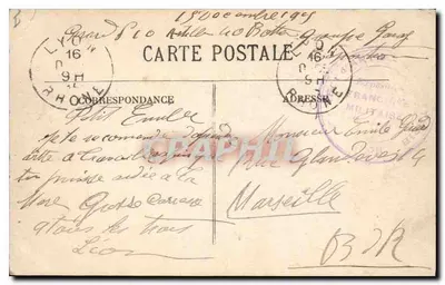 Lyon — Pałac Sądowy i Bazylika Fourvière — E.R., n° 348 — Rewers