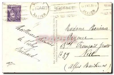 Vichy — Poczta i Autobusowa Stacja — La Cigogne, n° 480 — Rewers
