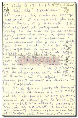 Vichy — Chalet de l'Empereur — Édition La Cigogne — Verso