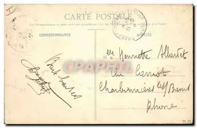 Vichy - Wejście główne do Kasyna — Wydawca B. P. Vichy — Rewers