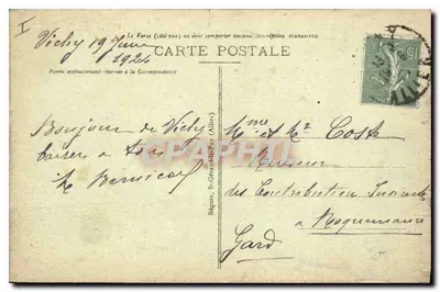 Vichy - Terrasa kasyna — Stara pocztówka n°127, wydawca nieznany — Rewers