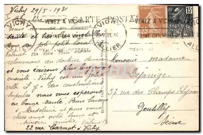 Vichy - Widok kasyna z przodu — Wydawca Ideal, nr 315 — Rewers