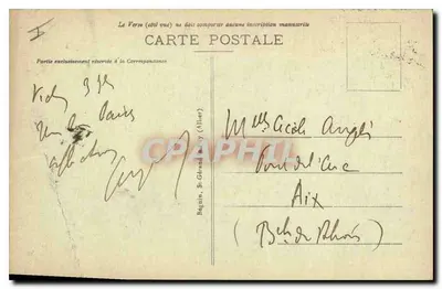 Vichy — Le Casino — Vue d'ensemble — Éditeur Ideal, n° 313 — Verso