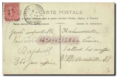 Marsella : Monumento a los Mobiles y a los Reformados — G.M. 43, Ch. de Rome, Marsella — Reverso