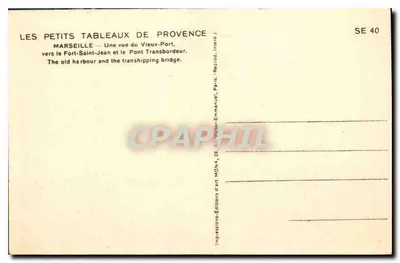 Marseille — Vieux-Port — Most Transbordeur i Fort Saint-Jean — Wydawnictwo Mona — Rewers