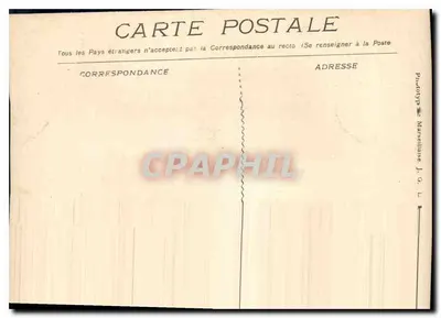 Stara pocztówka Marsylia Plac Aix i Arc de Triomphe — Rewers