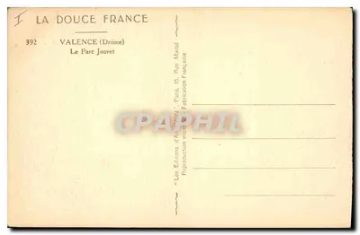 Het Park Jouvet — Valence (Drôme) — Les Éditions d'Art 'Vénus' Parijs — Achterkant