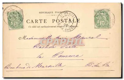 Antieke ansichtkaart Aix en Provence Cloître Saint Souvenir — Achterkant