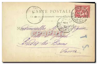 TANASCON — Klasztor, Plac Zamkowy — Wydawca F. Charon-saône, nr 100 — Rewers