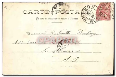 Zamek w Bizy — Vernon, 11 lipca 1901 — wydawca nieznany — Rewers