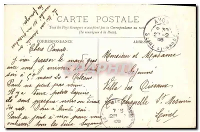 Fontainebleau — Die Gorges de Francbard — La Porte — Verleger unbekannt, Seriennummer nicht sichtbar — Rückseite