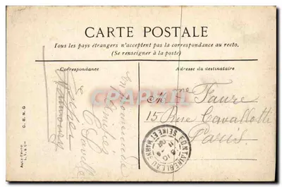 La Table du Roi — Forêt de Fontainebleau — J.V.&C.S. — Verso