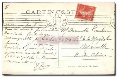 Vincennes — Os Fossos do Castelo e porta de saída para o Bois — Édition Artistique C. M. — Verso