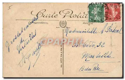 Parco di Versailles — Il Giorno delle Grandi Acque — Bacino delle Rocaille — Lévy & Cie, LL, n°186 — Verso
