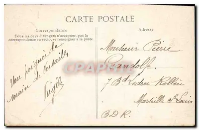Versailles — Ogólny widok Parku Pałacu — wydawca nie widoczny, numer serii 302 — Rewers