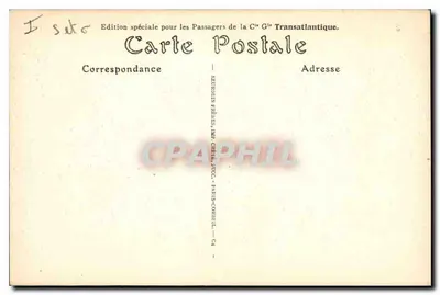 Versailles — Palais du Petit-Trianon (côté du Parc) — Édition spéciale pour les Passagers de la C° G° Transatlantique — Verso