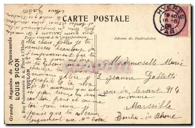 Versailles — O Lago de Apolo — Editor: Lojas de Novidades Louis Picon, Toulon — Verso