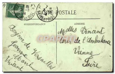 Versailles — O Castelo, A Orangerie e vista da Cidade — LL. — N° 101 — Verso