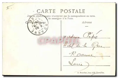 Versailles — Panorama del castello e dei giardini — A. Bourdier, editore Versailles — Verso