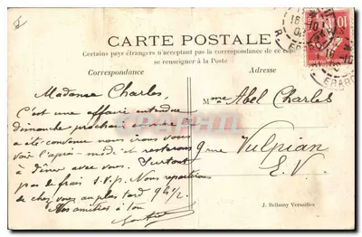 Versailles — Hameau de Trianon — editor J. Bellamy, n° 254 — Verso