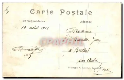 Panorama Versailles — widok z lotu nad ogrodami i pałacem — Héliotypie A. Bourdier — Rewers