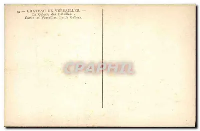 Castelo de Versailles — A Galeria das Batalhas — Editor não identificado, n° 14 — Verso