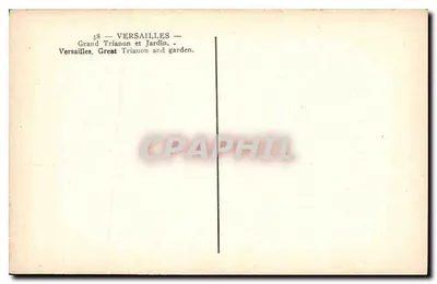 Versalhes — Grand Trianon e jardim — editor não visível, n° de série 58 — Verso