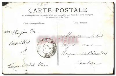 Versailles — Le Bassin d'Apollon. — Éditeur : 'Postes' (imprimé en bas à droite du recto). — Verso