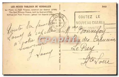 Mały Trianon — Versailles — wydawca Mona, nr 360 — Rewers