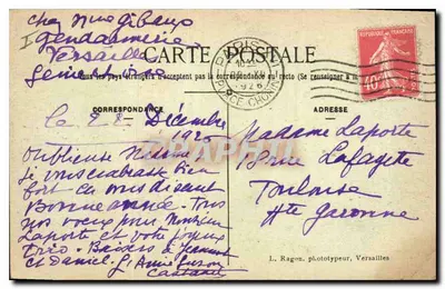 Versailles — A Sala do Congresso — L. R. n° 107 — Verso