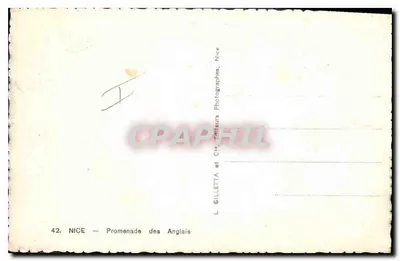 Nizza — Promenade des Anglais — L. Gilletta, Nizza — Verso