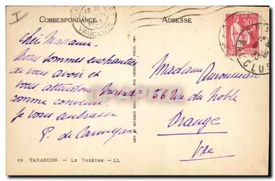 Tarascon — O Teatro — Editor: Lévy e Neuchâtel, Imp. Paris — Verso
