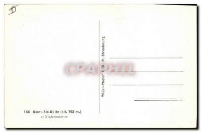 Mont-Ste-Odile — widok panoramiczny — C.A. P. Strasbourg, nr 156 — Rewers