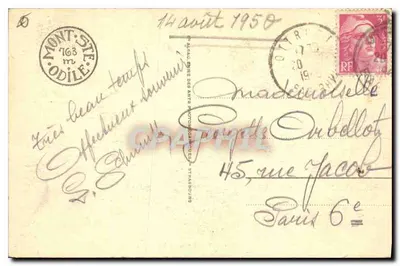 Mont Ste-Odile — Widok przez drzewa — Rewers