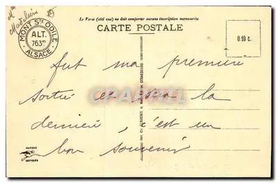 Mont-Sainte-Odile (alt. 763 m.) — Le Couvent - Chemin de Ronde — Verso