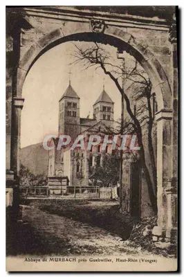 Abbaye de Murbach perto de Guebwiller, Haut-Rhin (Vosges) — vista sob um portal — J. Renta, edit.