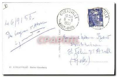 Ruínas de Giersberg — Ribeauvillé — editor C.A.P. — Verso