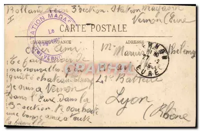 Vernon — O Castelo de Bizy e um canto do Parque — Edição F. Fautret, 53, rue Carnot, Vernon — Verso