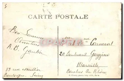Paris (IV) — Pałac Hôtel de Ville — wydawca F. Fleury, n° 1 — Rewers