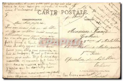 Place de la République — La Caserne de la Garde Républicaine et l'Hôtel de Ville — F. Fleury, photo-imp.édit, Paris — Rewers