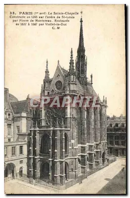 Paris (1er arrt) A Santa Capela — Construída em 1245 pelo ordem de São Luís, restaurada 1837-1867 por Viollet-le-Duc — G. M.