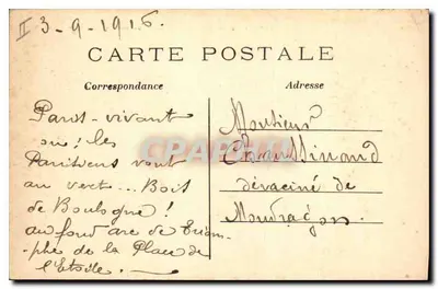 Paris (6º arrondissement) — Avenida do Bois de Boulogne — C. M. — Editor: Buots — N° 116 — Verso