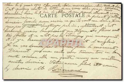 Monte-Carlo — Kąt ogrodu i Hôtel-Riviera — Wydawca: A. E. Paryż, n°1 — Rewers