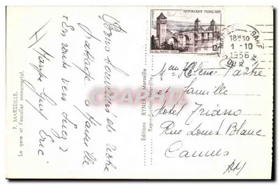 A estação e a escada monumental — Marselha — Edições Ryner — Verso